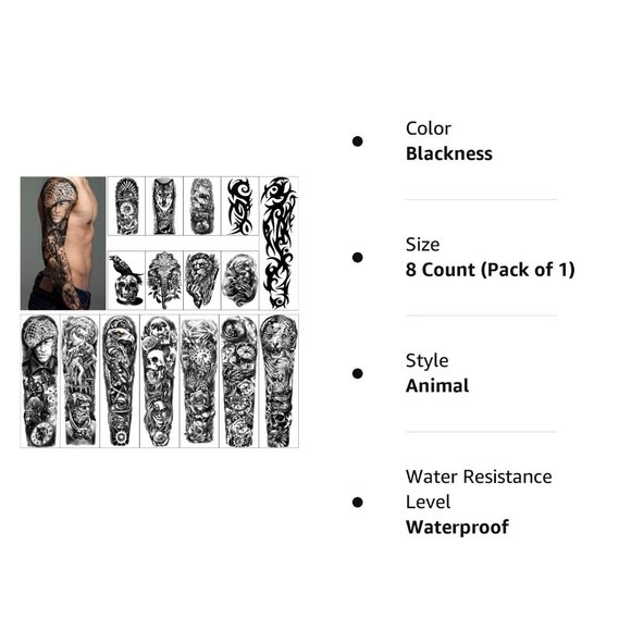 8 Sheets Temporary Tattoo, Tiny Waterproof Temporary Tattoos Realistic - Picture 8 of 8